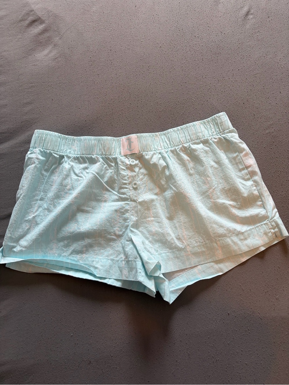 Juicy Couture Cherry Print Pink + Light Blue Sleep Shorts size medium - Picture 2 of 4